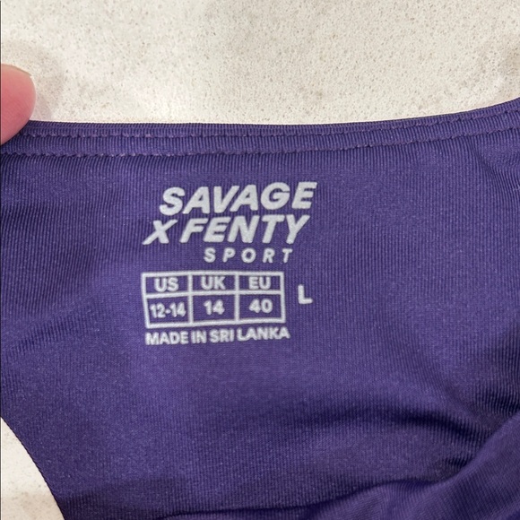 Savage X Fenty Xccentuate Medium-Impact Longline Deep Purple Activewear Bra L - Picture 3 of 11